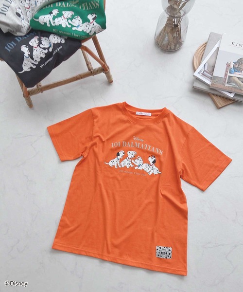 AS KNOW AS plus（アズノゥアズプラス）の「●101匹わんちゃんTシャツ 【Disney（ディズニー）】（Tシャツ/カットソー・レディース・オレンジ/グリーン/オートミール/スミクロ・FREE）」の19枚目の写真