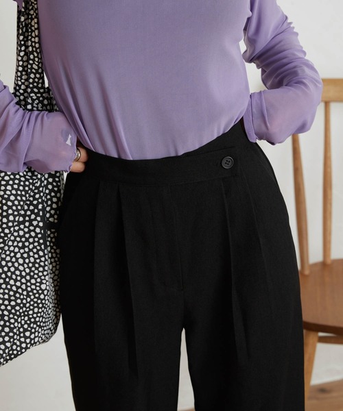 WEGO（ウィゴー）の「WEGO/【セットアップ対応商品】ベルトデザインタックスラックス（スラックス・レディース・ブラック/グレー/ベージュ系その他2・FREE）」の9枚目の写真