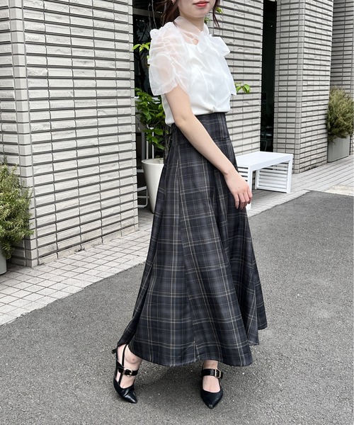 NOMAE（ノーマエ）の「シアーリボンレイヤードトップス（シャツ/ブラウス・レディース・ホワイト/ライトブルー/ブラック/ライトピンク・FREE）」の14枚目の写真