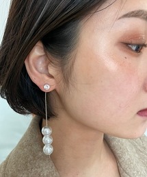 SV925ポスト　パールロングピアス