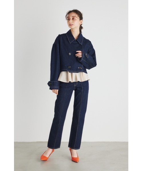 rienda（リエンダ）の「センターピンタックデニムパンツ（デニムパンツ・レディース・ブルー・24inch/25inch/26inch）」の10枚目の写真