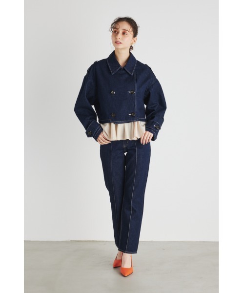 rienda（リエンダ）の「センターピンタックデニムパンツ（デニムパンツ・レディース・ブルー・24inch/25inch/26inch）」の11枚目の写真