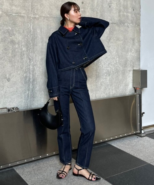 rienda（リエンダ）の「センターピンタックデニムパンツ（デニムパンツ・レディース・ブルー・24inch/25inch/26inch）」の17枚目の写真