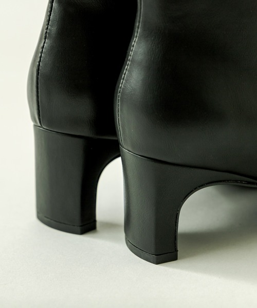 mystic（ミスティック）の「【2022AW】シンプルスクエアショートブーツ（ブーツ・レディース・ブラック/オフホワイト・38/36/37）」の10枚目の写真