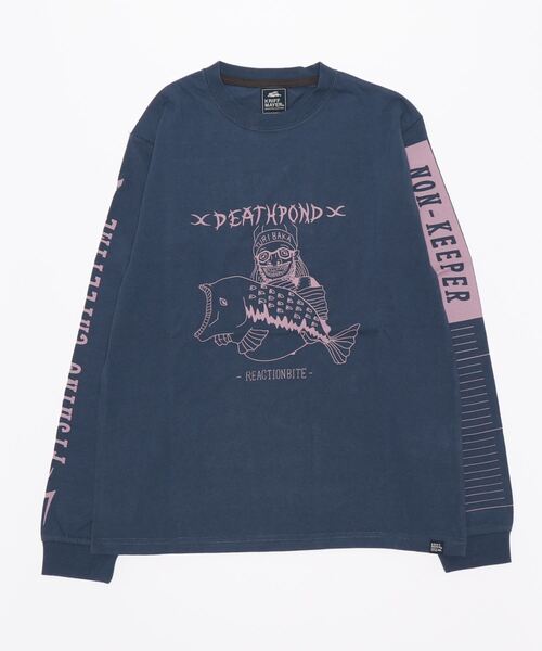 KRIFF MAYER（クリフメイヤー）の「チルタイムロンT(釣り)（Tシャツ/カットソー・メンズ・ネイビー/オフホワイト/グリーン/マスタード/チャコール・SMALL/MEDIUM/LARGE/X-LARGE）」の4枚目の写真