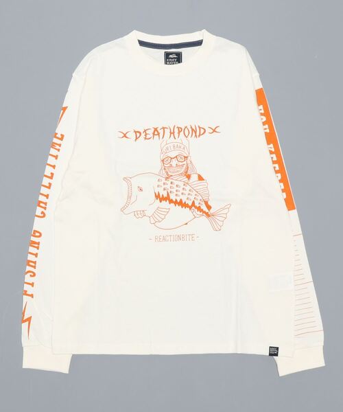 KRIFF MAYER（クリフメイヤー）の「チルタイムロンT(釣り)（Tシャツ/カットソー・メンズ・ネイビー/オフホワイト/グリーン/マスタード/チャコール・SMALL/MEDIUM/LARGE/X-LARGE）」の2枚目の写真