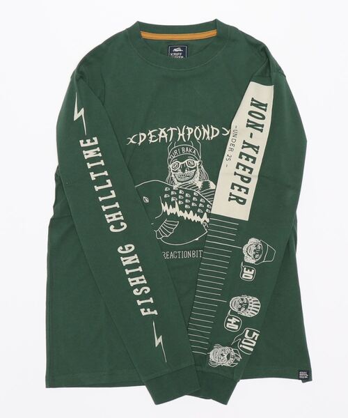 KRIFF MAYER（クリフメイヤー）の「チルタイムロンT(釣り)（Tシャツ/カットソー・メンズ・ネイビー/オフホワイト/グリーン/マスタード/チャコール・SMALL/MEDIUM/LARGE/X-LARGE）」の7枚目の写真