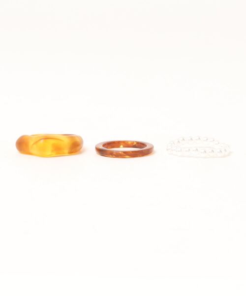 nemne store(ネンネストア)の「【accessory】(3点セット)ニュアンスクリアリング(リング・レディース・ブラウン/アイボリー・フリー)」の11枚目の写真