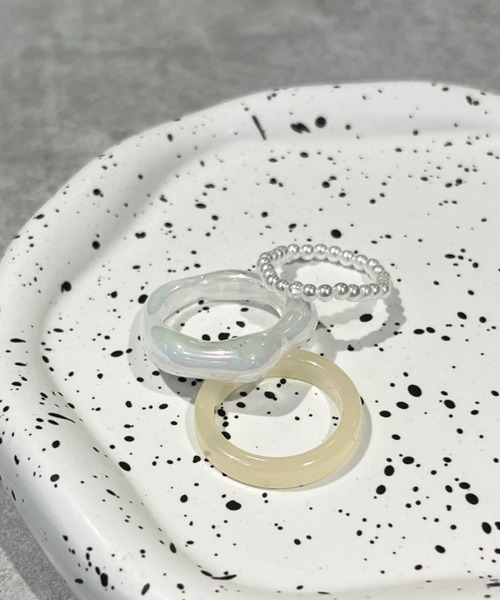 nemne store(ネンネストア)の「【accessory】(3点セット)ニュアンスクリアリング(リング・レディース・ブラウン/アイボリー・フリー)」の16枚目の写真