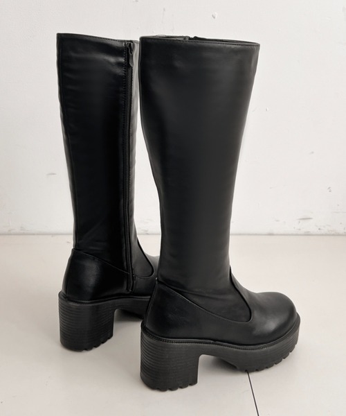 Shoes in Closet(シューズインクローゼット)の「軽量厚底 ヒールアップ プレーン ロングブーツ 2708(ブーツ・レディース・ブラック・LL/3L/S/M/L/XS)」の22枚目の写真