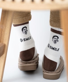 SMILE刺繍ラインソックス