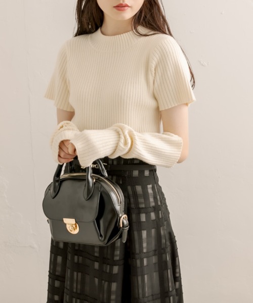 OLIVE des OLIVE（オリーブデオリーブ）の「【WEB限定カラー有】アームウォーマー付ワイドリブニット（ニット/セーター・レディース・ブラウン/ブラック/オフホワイト/カーキ/ブルー/ラベンダー・FREE）」の19枚目の写真