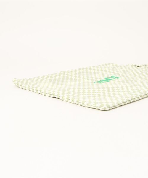 polka polka（ポルカポルカ）の「【 polka polka / ポルカポルカ 】 ブロックチェック フラット トートバッグ  blocchecktote SDI（トートバッグ・レディース・ブラック/ベージュ/グリーン・FREE）」の5枚目の写真