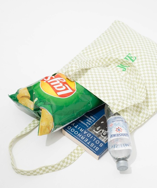 polka polka（ポルカポルカ）の「【 polka polka / ポルカポルカ 】 ブロックチェック フラット トートバッグ  blocchecktote SDI（トートバッグ・レディース・ブラック/ベージュ/グリーン・FREE）」の16枚目の写真