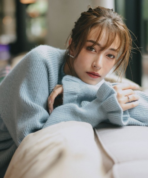 DONOBAN(ドノバン)の「フリルラグランニット(ニット/セーター・レディース・グレー/アイボリー/ブラック・F)」の22枚目の写真