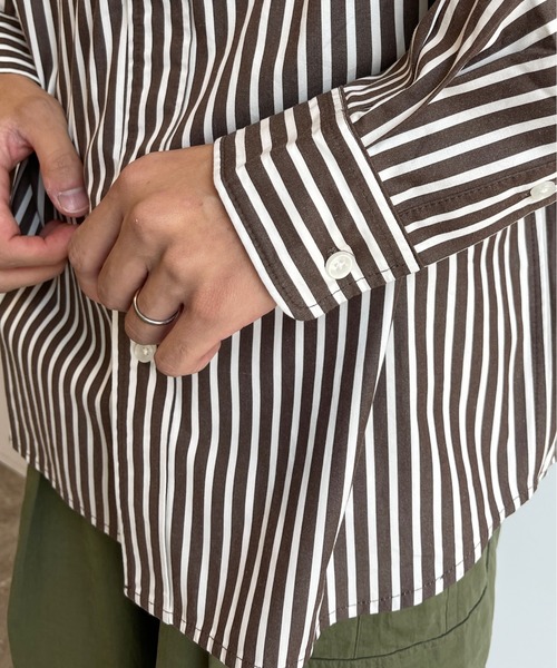 CPCM(シーピーシーエム)の「ストライプブロードボタンダウンシャツ(シャツ/ブラウス・メンズ・ブラウン/グリーン/ブルー・LARGE/MEDIUM)」の22枚目の写真