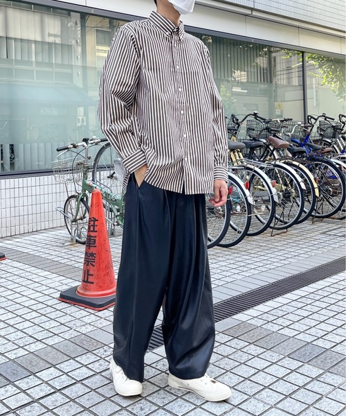 CPCM(シーピーシーエム)の「ストライプブロードボタンダウンシャツ(シャツ/ブラウス・メンズ・ブラウン/グリーン/ブルー・LARGE/MEDIUM)」の10枚目の写真