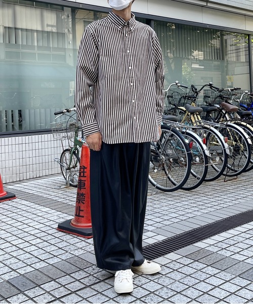 CPCM(シーピーシーエム)の「ストライプブロードボタンダウンシャツ(シャツ/ブラウス・メンズ・ブラウン/グリーン/ブルー・LARGE/MEDIUM)」の11枚目の写真