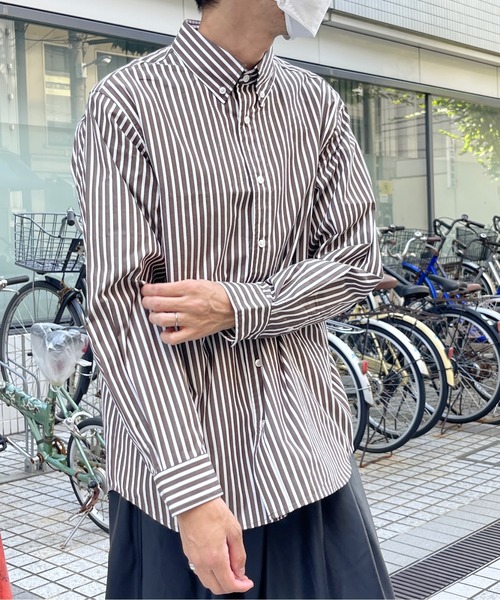 CPCM(シーピーシーエム)の「ストライプブロードボタンダウンシャツ(シャツ/ブラウス・メンズ・ブラウン/グリーン/ブルー・LARGE/MEDIUM)」の7枚目の写真