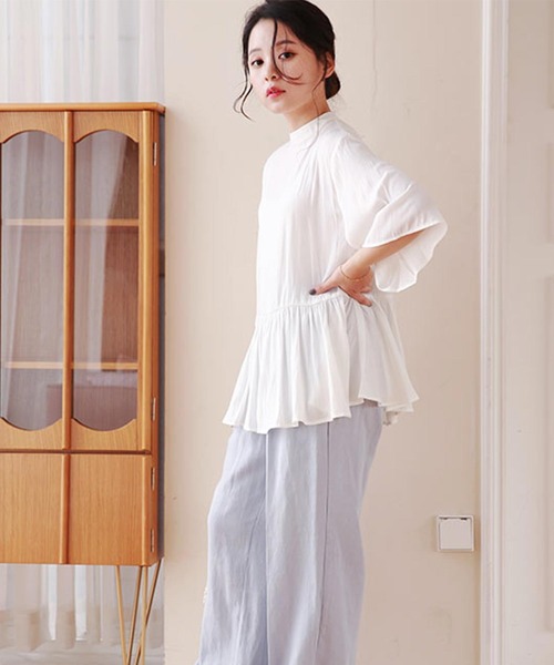 Isn't She?(イズントシー)の「front button wide pants(その他パンツ・レディース・アイボリー/ベージュ/ライトブルー・FREE)」の5枚目の写真