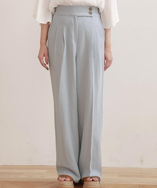 Isn't She?(イズントシー)の「front button wide pants(その他パンツ・レディース・アイボリー/ベージュ/ライトブルー・FREE)」の11枚目の写真