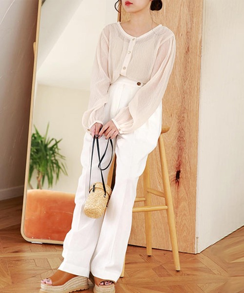 Isn't She?(イズントシー)の「front button wide pants(その他パンツ・レディース・アイボリー/ベージュ/ライトブルー・FREE)」の16枚目の写真