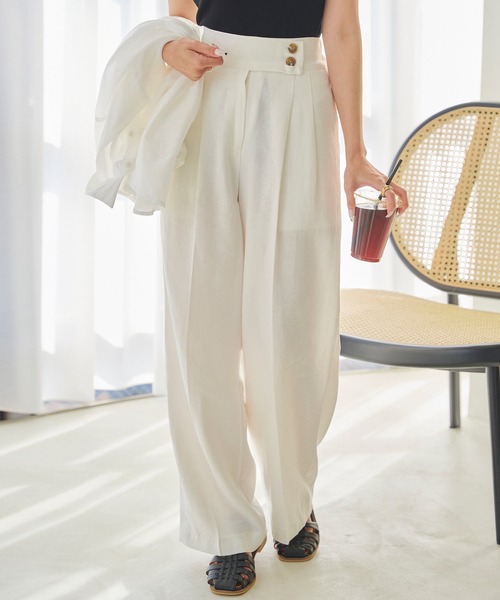 Isn't She?(イズントシー)の「front button wide pants(その他パンツ・レディース・アイボリー/ベージュ/ライトブルー・FREE)」の12枚目の写真
