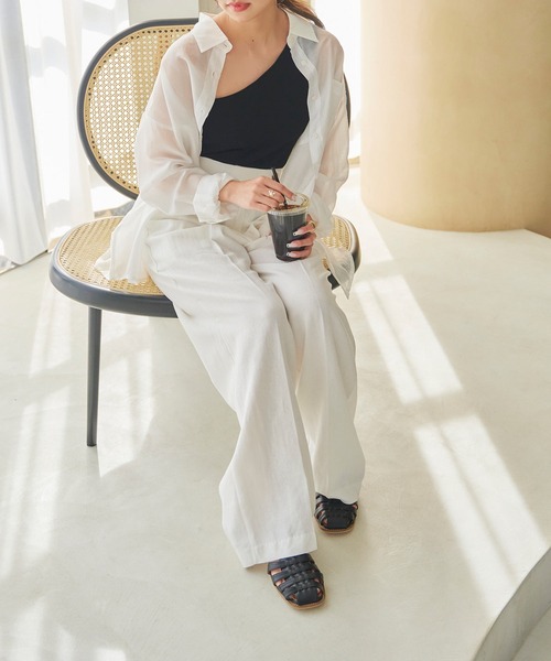 Isn't She?(イズントシー)の「front button wide pants(その他パンツ・レディース・アイボリー/ベージュ/ライトブルー・FREE)」の14枚目の写真