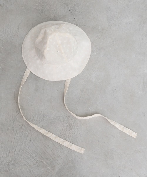 Dot&Stripes CHILD WOMAN(ドットアンドストライプス チャイルドウーマン)の「コットン/キュプラカットワーク伊吹染 ハット(ハット・レディース・アイボリー・FREE)」の10枚目の写真