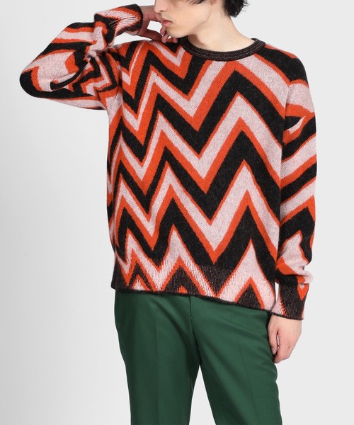 Paul Smith(ポールスミス)の「"Zig-Zag" モチーフ モヘアニット / 223407 596X(ニット/セーター・メンズ・ブルー系その他/オレンジ系その他・MEDIUM/LARGE/X-LARGE)」の3枚目の写真
