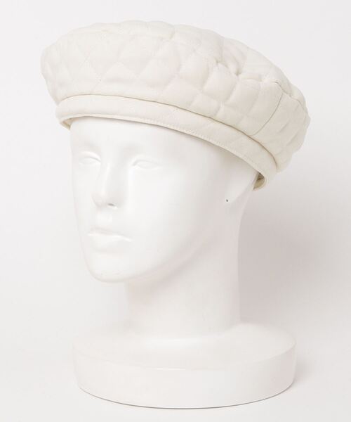 Per sist ence(パーシエンス)の「Per sist ence/パーシエンス ポリソフトスキンキルトベレー(ハンチング/ベレー帽・レディース・ブラック/キャメル/グリーン/アイボリー・FREE)」の1枚目の写真