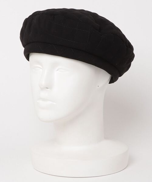 Per sist ence(パーシエンス)の「Per sist ence/パーシエンス ポリソフトスキンキルトベレー(ハンチング/ベレー帽・レディース・ブラック/キャメル/グリーン/アイボリー・FREE)」の2枚目の写真