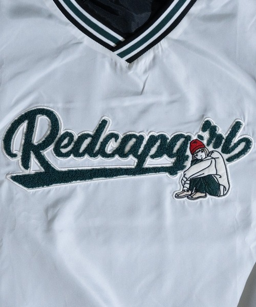 Red Cap Girl（レッドキャプガール）の「【a-r】〔Red Cap Girl/レッドキャップガール〕ポリタフタ サガラ刺繍 スタジアムプルオーバー（スウェット・メンズ・ホワイト/ブラック/ブルー/グリーン・MEDIUM/LARGE）」の7枚目の写真