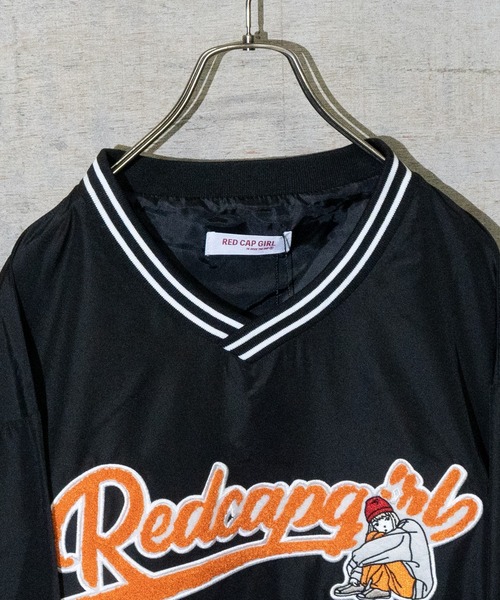 Red Cap Girl（レッドキャプガール）の「【a-r】〔Red Cap Girl/レッドキャップガール〕ポリタフタ サガラ刺繍 スタジアムプルオーバー（スウェット・メンズ・ホワイト/ブラック/ブルー/グリーン・MEDIUM/LARGE）」の11枚目の写真