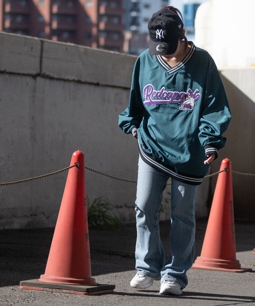 Red Cap Girl（レッドキャプガール）の「【a-r】〔Red Cap Girl/レッドキャップガール〕ポリタフタ サガラ刺繍 スタジアムプルオーバー（スウェット・メンズ・ホワイト/ブラック/ブルー/グリーン・MEDIUM/LARGE）」の20枚目の写真