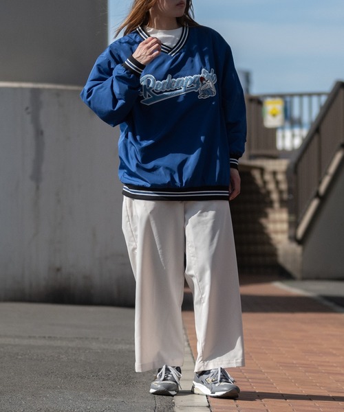 Red Cap Girl（レッドキャプガール）の「【a-r】〔Red Cap Girl/レッドキャップガール〕ポリタフタ サガラ刺繍 スタジアムプルオーバー（スウェット・メンズ・ホワイト/ブラック/ブルー/グリーン・MEDIUM/LARGE）」の22枚目の写真