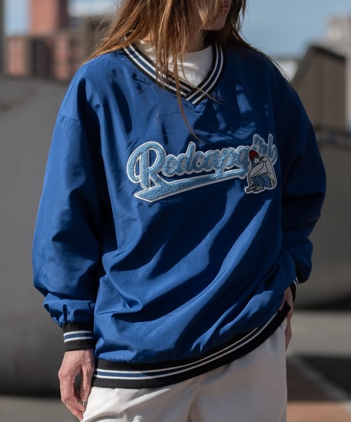 Red Cap Girl（レッドキャプガール）の「【a-r】〔Red Cap Girl/レッドキャップガール〕ポリタフタ サガラ刺繍 スタジアムプルオーバー（スウェット・メンズ・ホワイト/ブラック/ブルー/グリーン・MEDIUM/LARGE）」の21枚目の写真