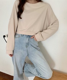 クロップド丈ルーズシルエットプルオーバー