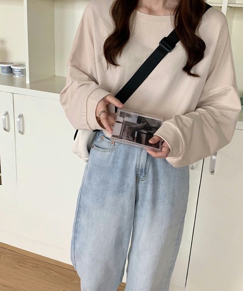 meJane(ミージェーン)の「クロップド丈ルーズシルエットプルオーバー(Tシャツ/カットソー・レディース・オレンジ/ブルー/グリーン/アイボリー・FREE)」の5枚目の写真
