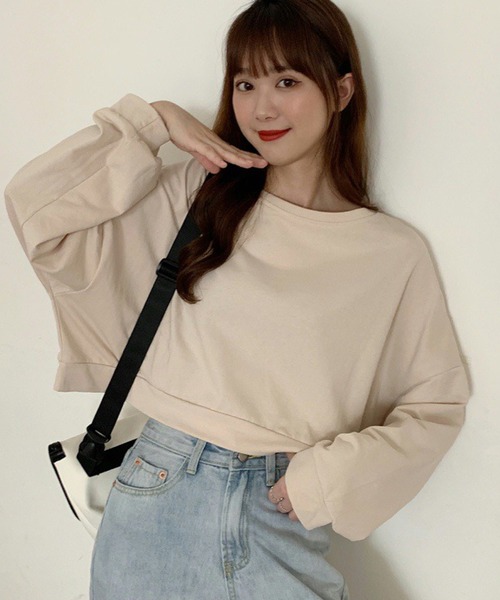 meJane(ミージェーン)の「クロップド丈ルーズシルエットプルオーバー(Tシャツ/カットソー・レディース・オレンジ/ブルー/グリーン/アイボリー・FREE)」の15枚目の写真
