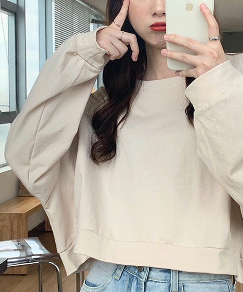 meJane(ミージェーン)の「クロップド丈ルーズシルエットプルオーバー(Tシャツ/カットソー・レディース・オレンジ/ブルー/グリーン/アイボリー・FREE)」の18枚目の写真