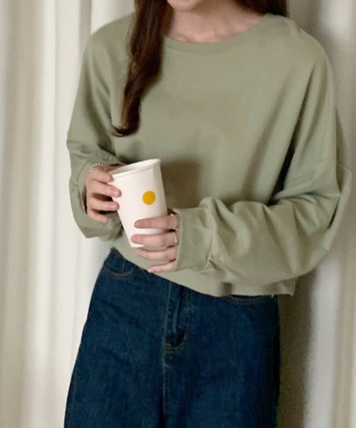 meJane(ミージェーン)の「クロップド丈ルーズシルエットプルオーバー(Tシャツ/カットソー・レディース・オレンジ/ブルー/グリーン/アイボリー・FREE)」の21枚目の写真