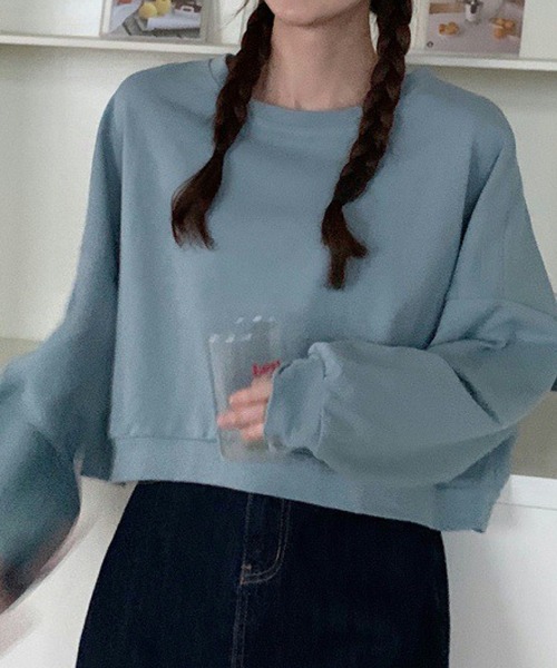 meJane(ミージェーン)の「クロップド丈ルーズシルエットプルオーバー(Tシャツ/カットソー・レディース・オレンジ/ブルー/グリーン/アイボリー・FREE)」の22枚目の写真