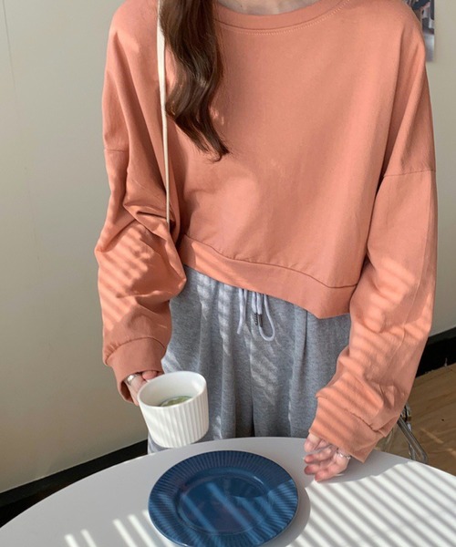meJane(ミージェーン)の「クロップド丈ルーズシルエットプルオーバー(Tシャツ/カットソー・レディース・オレンジ/ブルー/グリーン/アイボリー・FREE)」の14枚目の写真