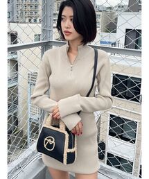 EMODA | ハーフジップニットワンピース(ワンピース)