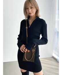 EMODA | ハーフジップニットワンピース(ワンピース)