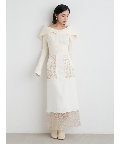 LILY BROWN（リリーブラウン）の「ノットディテールロングスリットニット（ニット/セーター・レディース・ブラック/イエロー/アイボリー・FREE）」の11枚目の写真