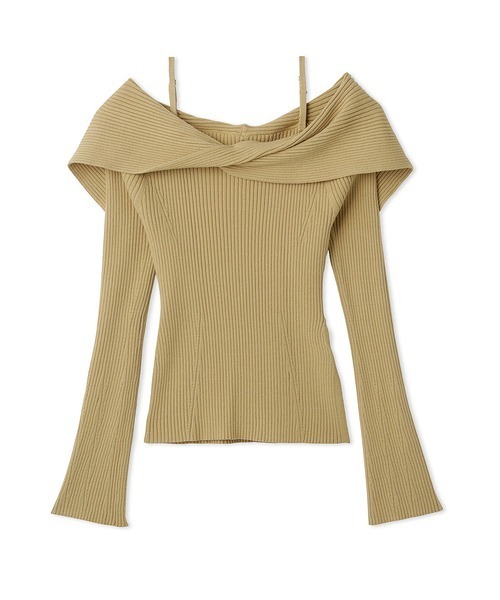 LILY BROWN（リリーブラウン）の「ノットディテールロングスリットニット（ニット/セーター・レディース・ブラック/イエロー/アイボリー・FREE）」の12枚目の写真