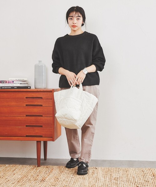 coen（コーエン）の「2WAYキルトビッグトートバッグ（トートバッグ・レディース・ライム/ライトグレー/オフホワイト・FREE）」の20枚目の写真