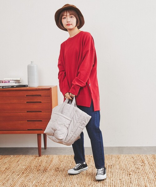 coen（コーエン）の「2WAYキルトビッグトートバッグ（トートバッグ・レディース・ライム/ライトグレー/オフホワイト・FREE）」の4枚目の写真